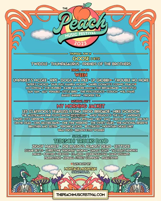 Peach Music Festival Schedule